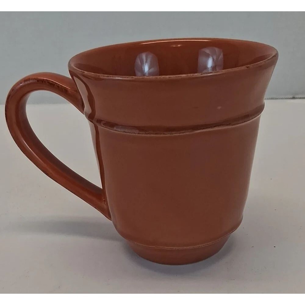 Pottery Barn Cambria Mug Persimmon 12 oz. Portugal Stoneware NOS Discontinued